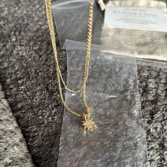 NEW Allison Rose Atelier 2pc Celestial CZ Gold Star
Engraved Layered Necklace - Picture 7 of 9